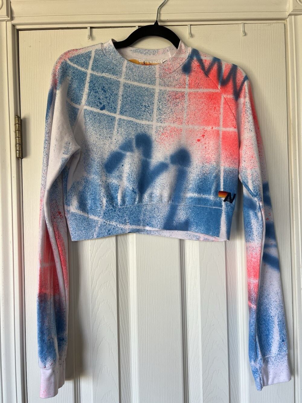 Aviator Nation Artist Collection Cropped Crew Sweatshirt - Small